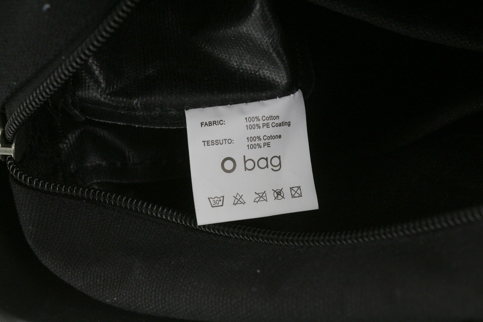 O BAG Chic Women Bag OS Black Purple Inner Bag Double Handle Square Tote