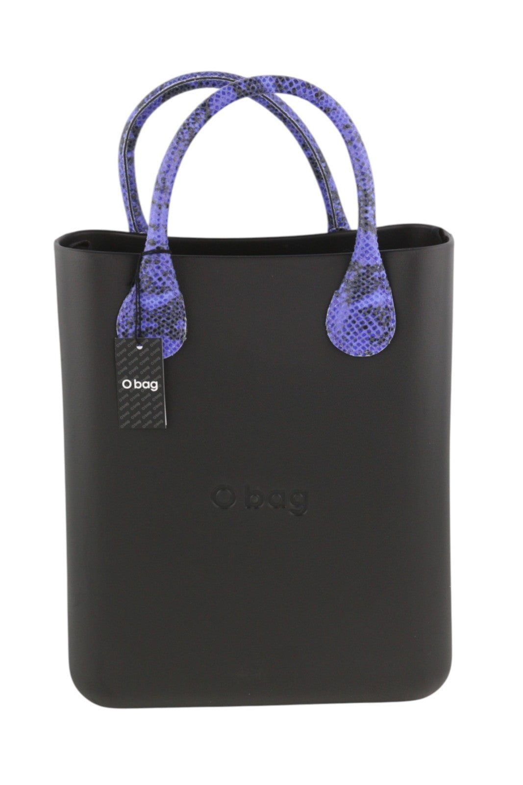 O BAG Chic Women Bag OS Snake Purple Square Tote Inner Bag Black Detail