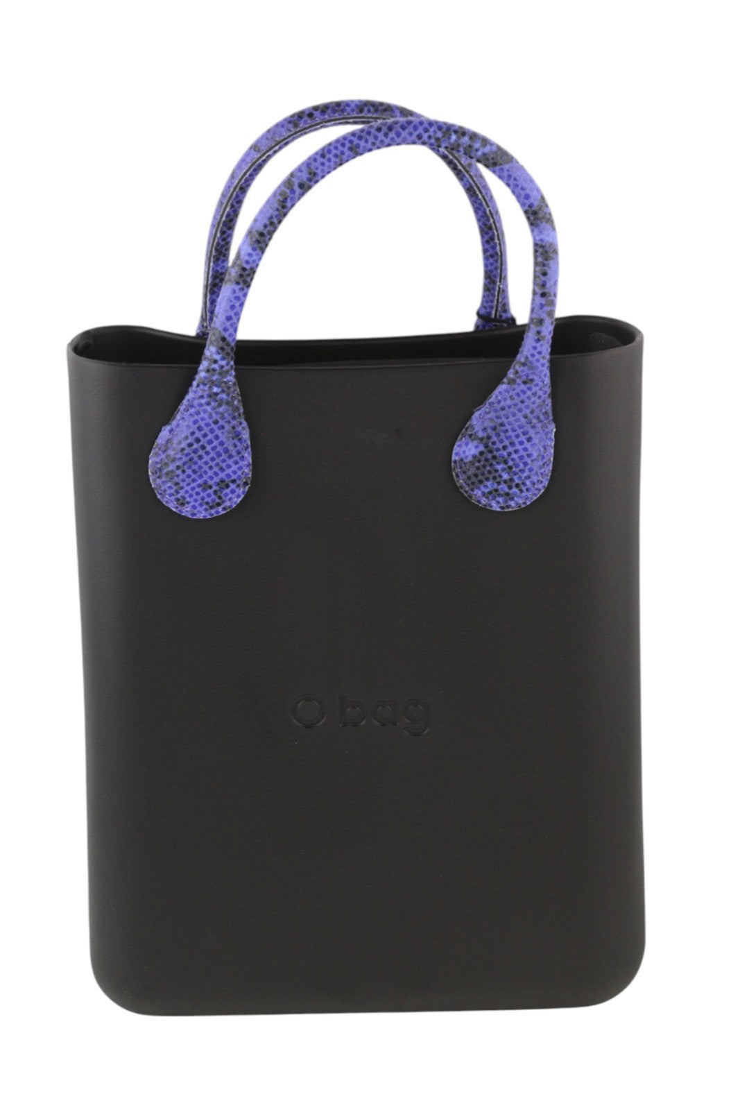 O BAG Chic Women Bag OS Snake Purple Square Tote Inner Bag Black Detail