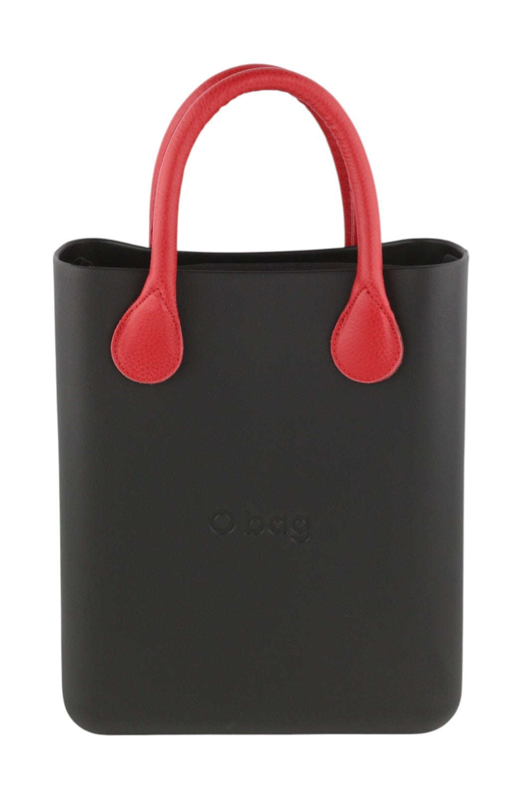 O BAG Chic Women Bag OS Black Red Double Handle Inner Pouch Square Tote