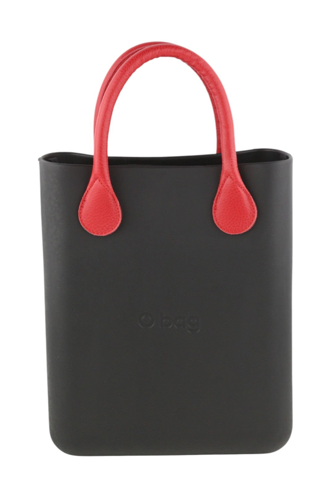 O BAG Chic Women Bag OS Black Textured Pattern Front Square Tote Inner Pouch