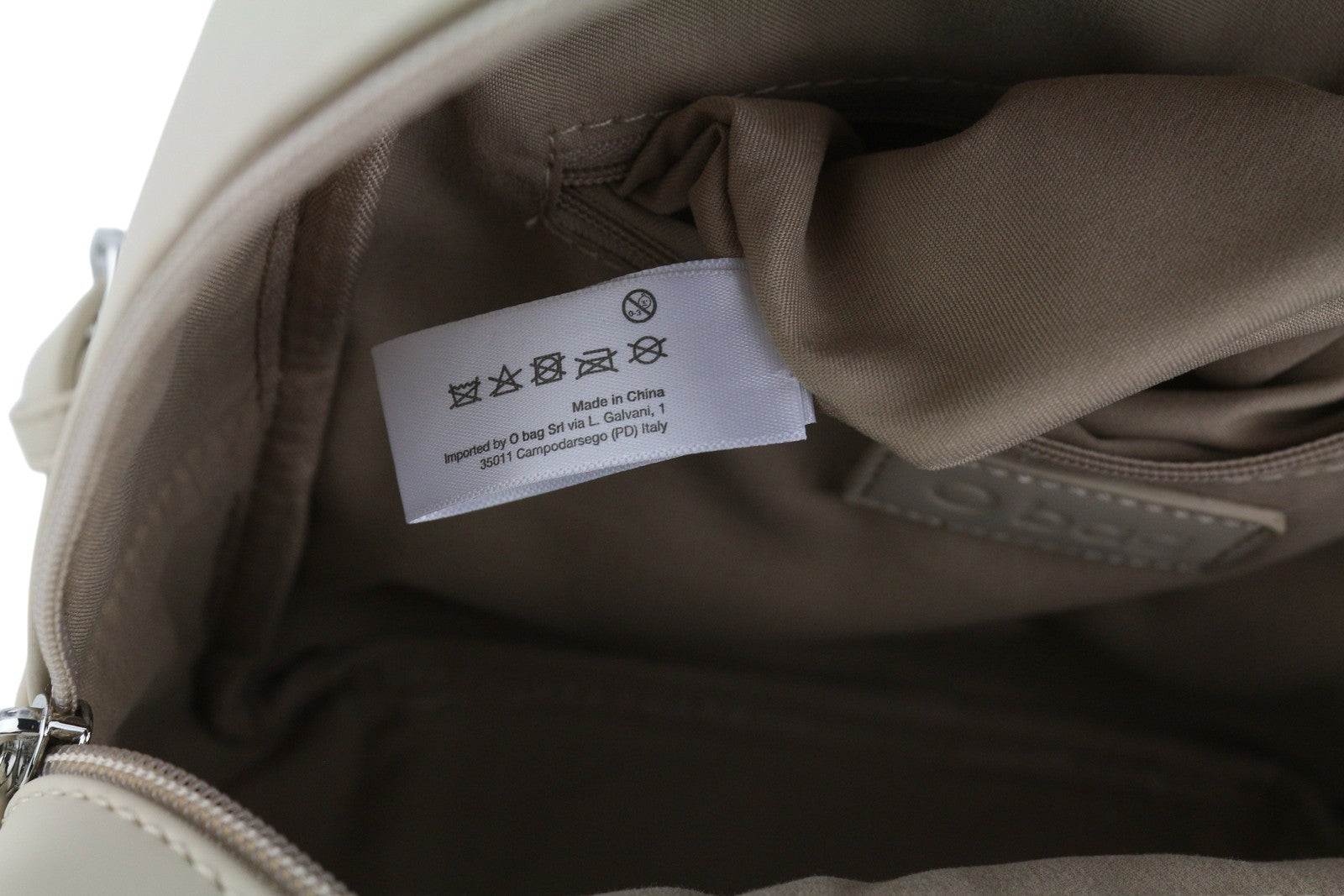 O BAG Sofia Women Bag OS Light Beige Double Handle Backpack Zipper Logo