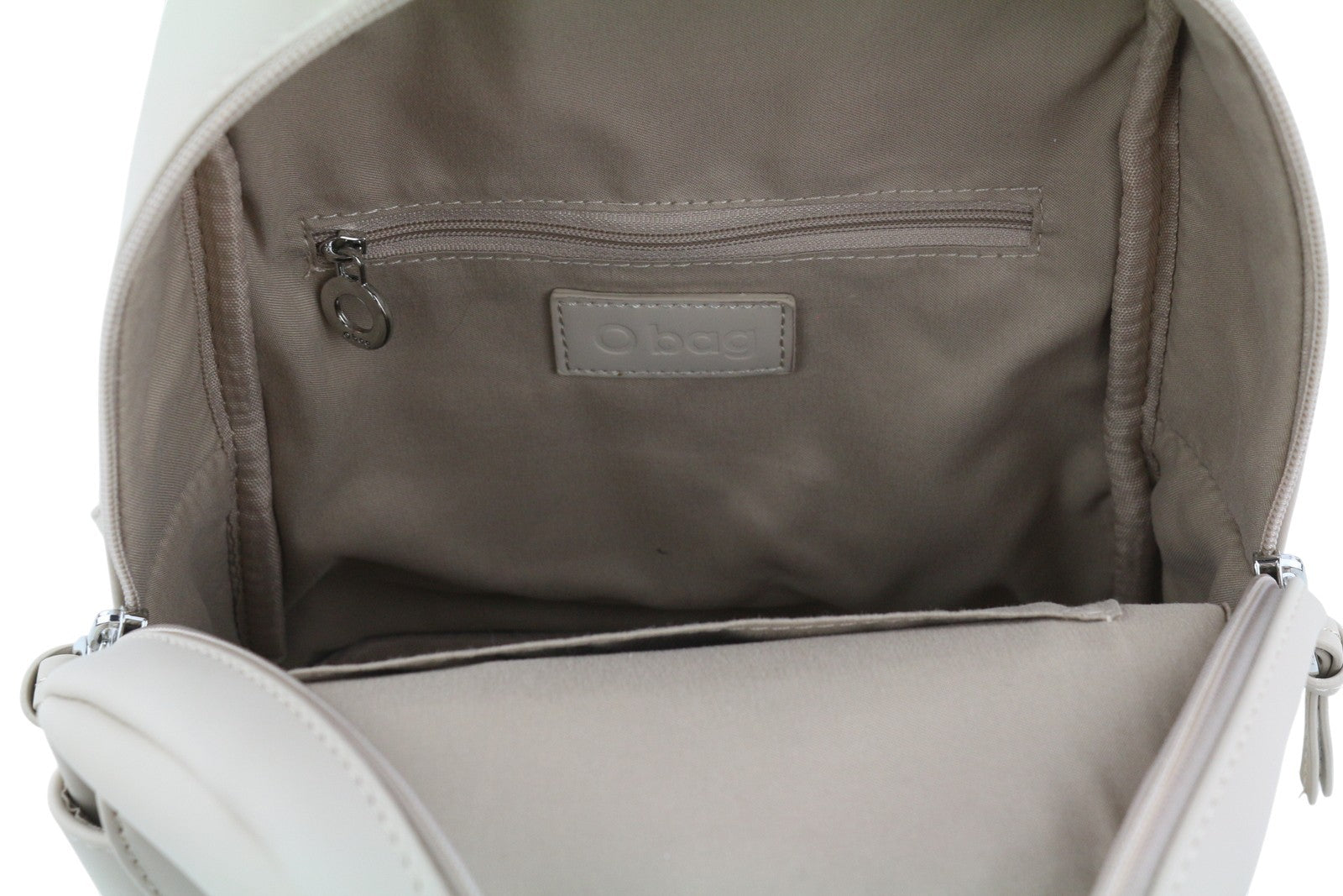 O BAG Sofia Women Bag OS Light Beige Double Handle Backpack Zipper Logo