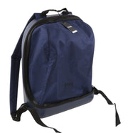 O BAG Women Bag OS Unisex Blue Round Backpack Front Zip Double Handle Logo