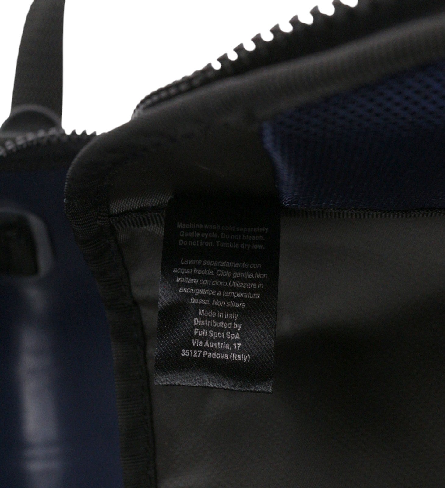 O BAG Women Bag OS Unisex Blue Round Backpack Front Zip Double Handle Logo