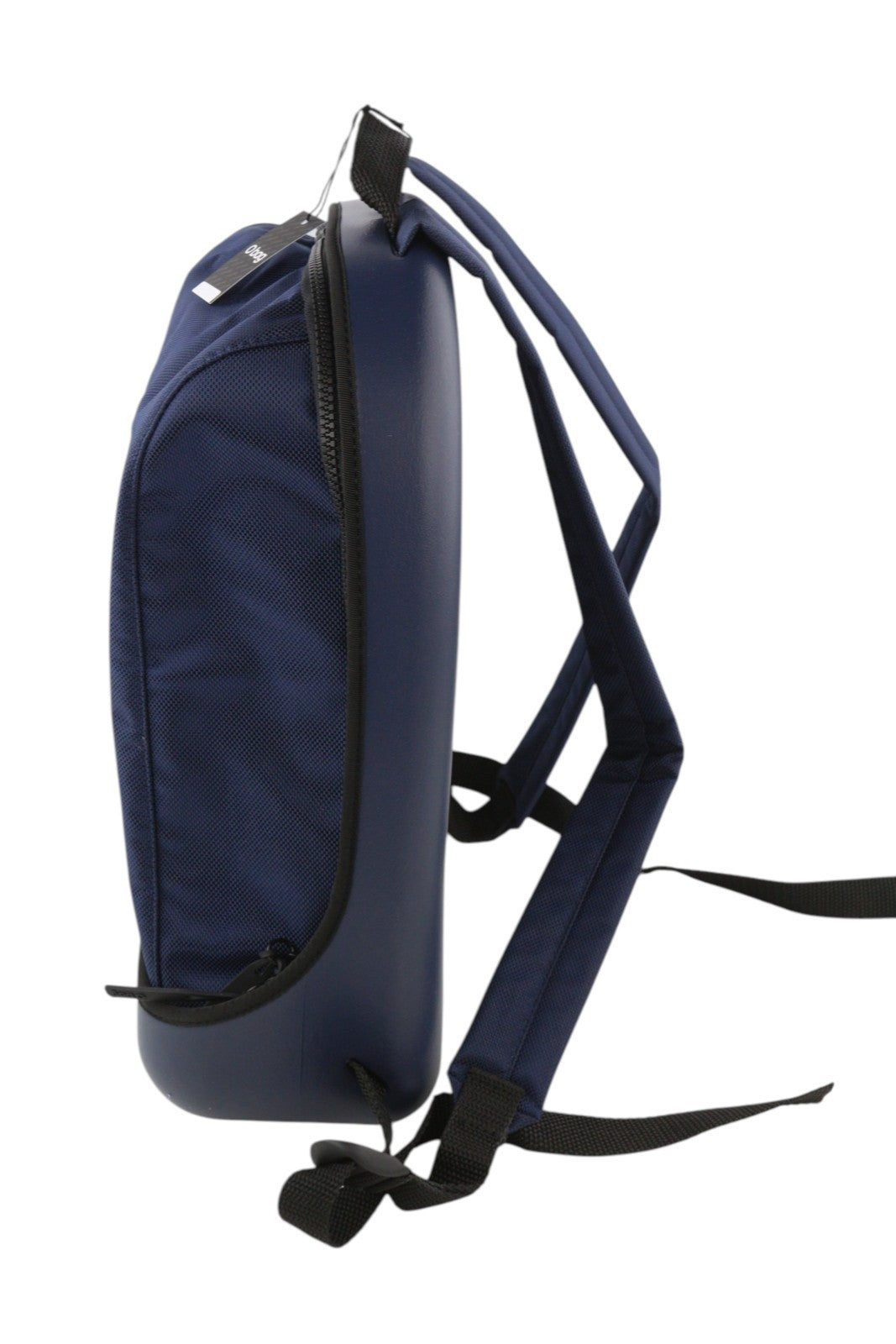 O BAG Women Bag OS Unisex Blue Round Backpack Front Zip Double Handle Logo