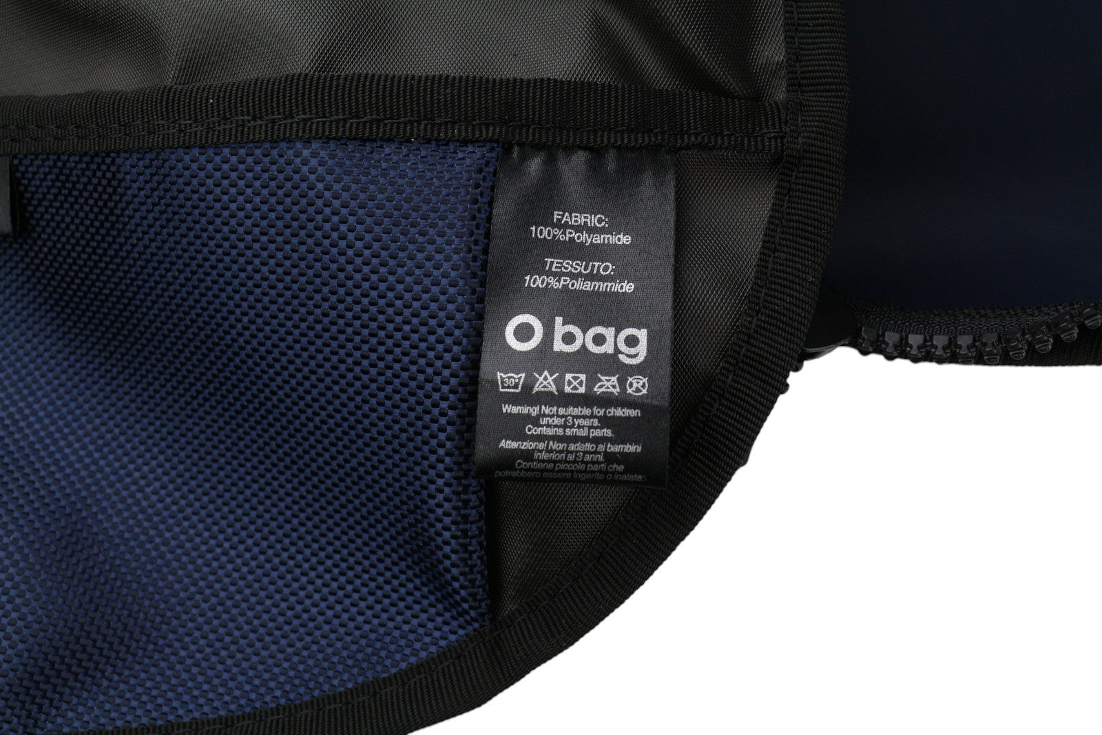 O BAG Women Bag OS Unisex Blue Round Backpack Front Zip Double Handle Logo