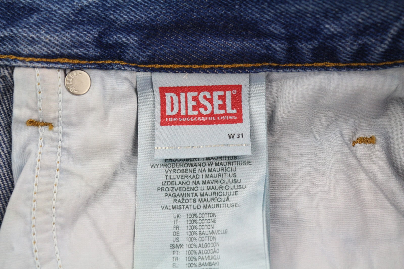 DIESEL 2020 D-Viker 0GYCT Men Jeans W31/L32 Blue Faded Straight Regular Fit