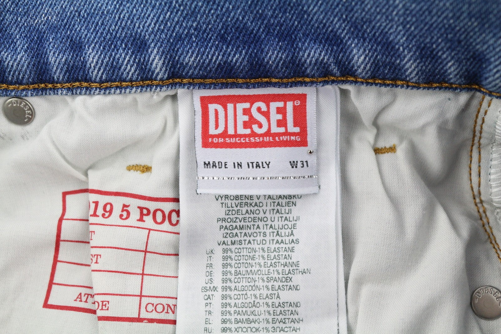 DIESEL 2019 D-Strukt 9C08L Men Jeans W31/L32 Blue Faded Slim Denim RRP350