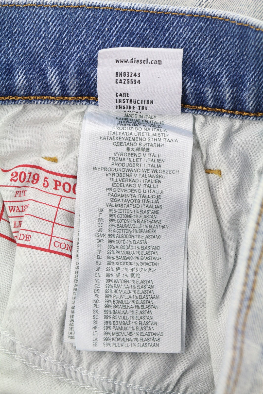 DIESEL 2019 D-Strukt 9C08L Men Jeans W31/L32 Blue Washed Slim Fit RRP350