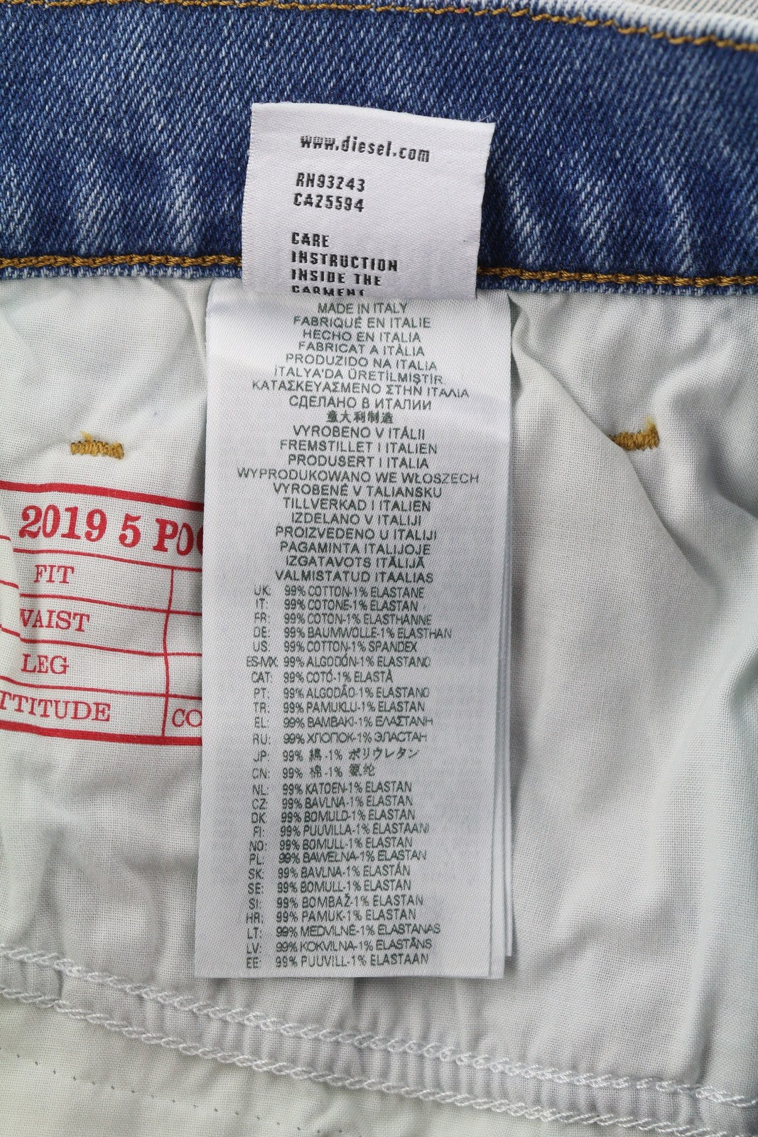 DIESEL 2019 D-Strukt 9C08L Men Jeans W33/L32 Blue Faded Slim Fit Denim RRP350