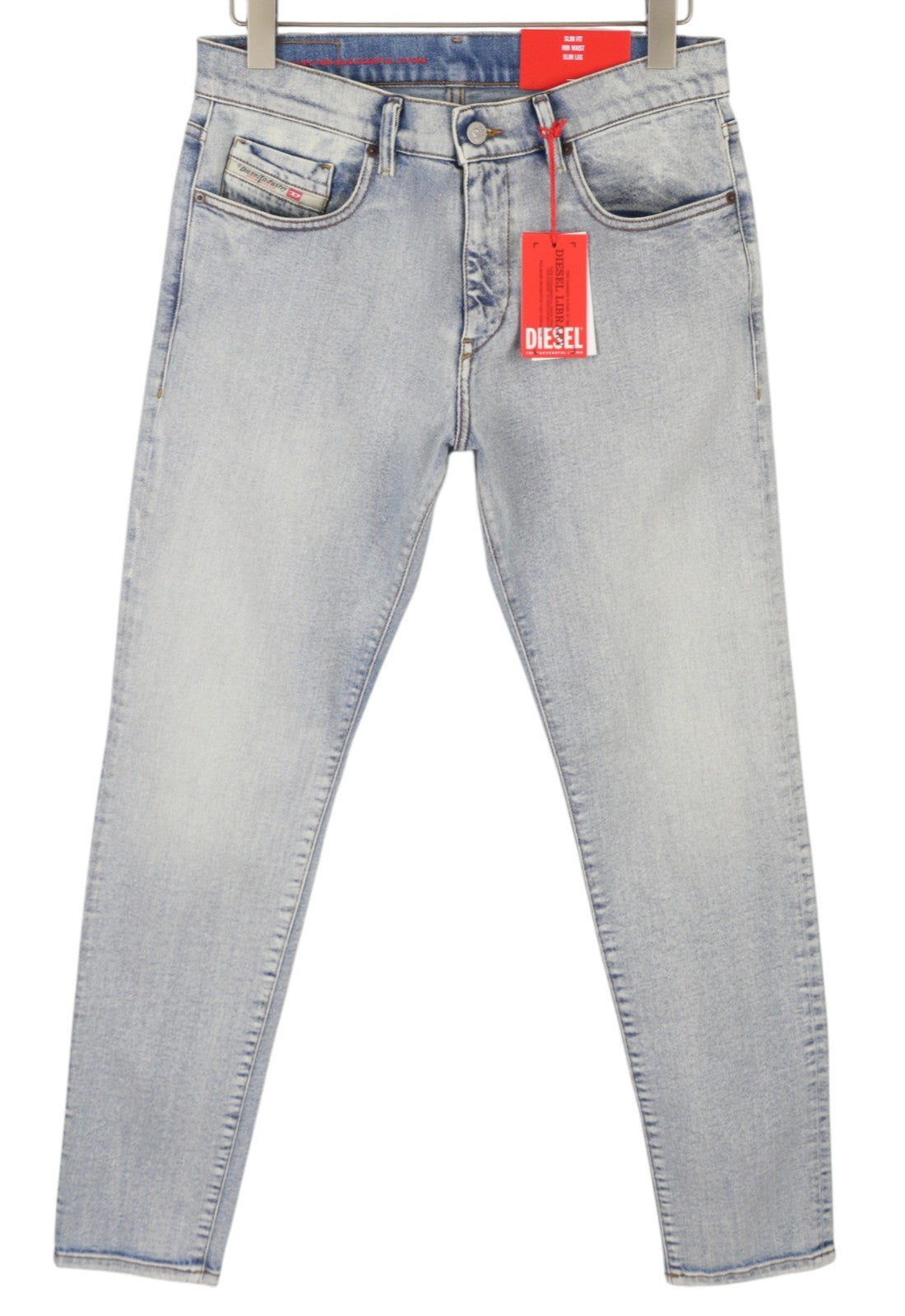 DIESEL 2019 D-Strukt 9C08L Men Jeans W30/L32 Blue Washed Slim Fit RRP350