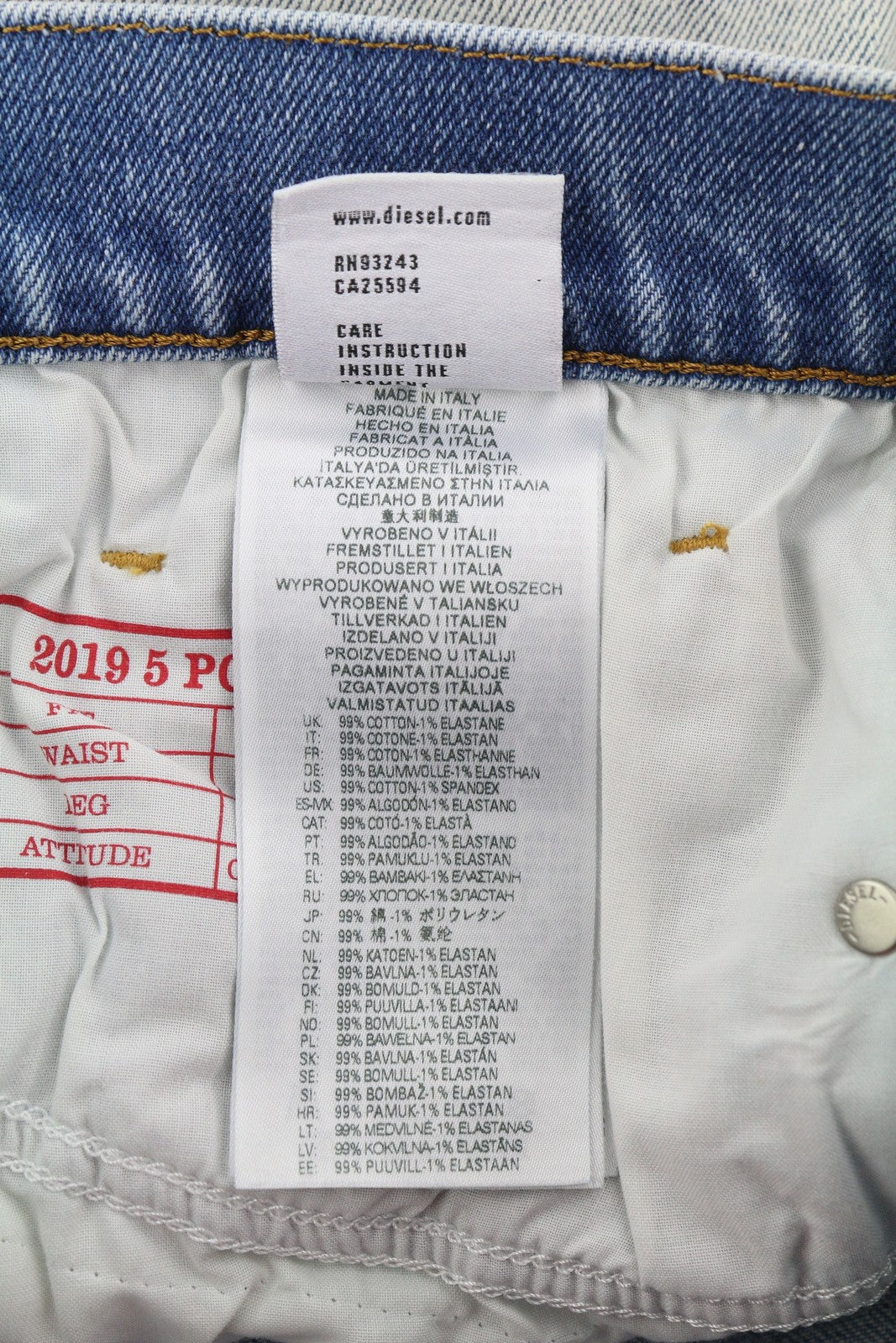 DIESEL 2019 D-Strukt 9C08L Men Jeans W30/L32 Blue Washed Slim Fit RRP350