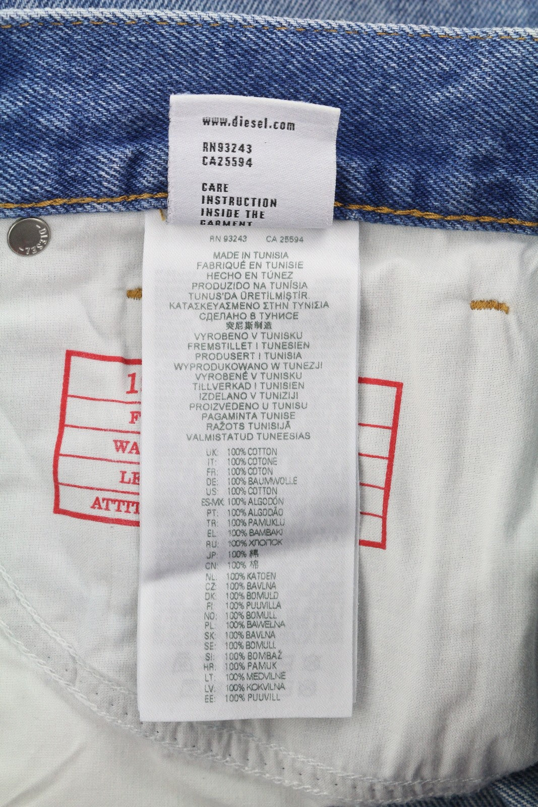 DIESEL 1995 007F5 Men Jeans W32/L34 Patterned Straight Slim Fit RRP250