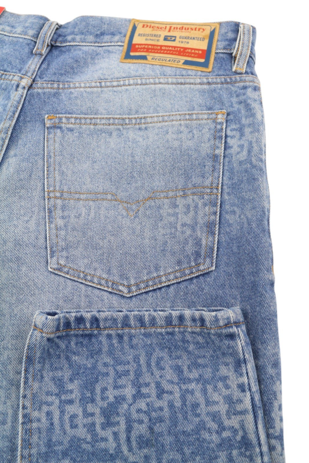 DIESEL 1995 007F5 Men Jeans W33/L32 Slim Fit Straight Logo Print RRP250