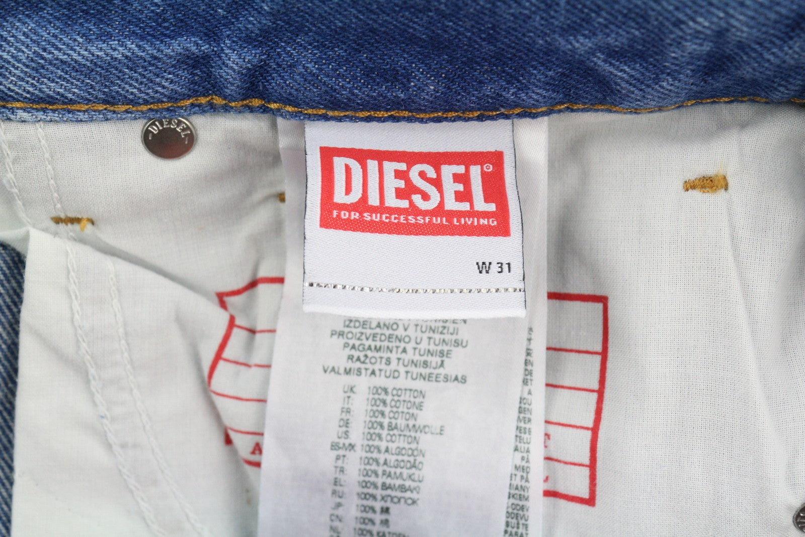 DIESEL 1995 007F5 Men Jeans W31/L30 Slim Straight Fit Logo Denim RRP250