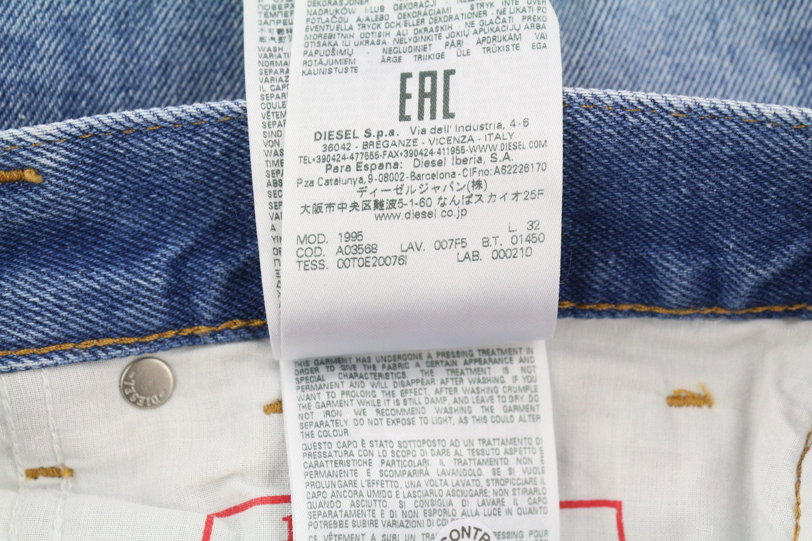 DIESEL 1995 007F5 Men Jeans W30/L32 Slim Straight Pattern Print RRP250