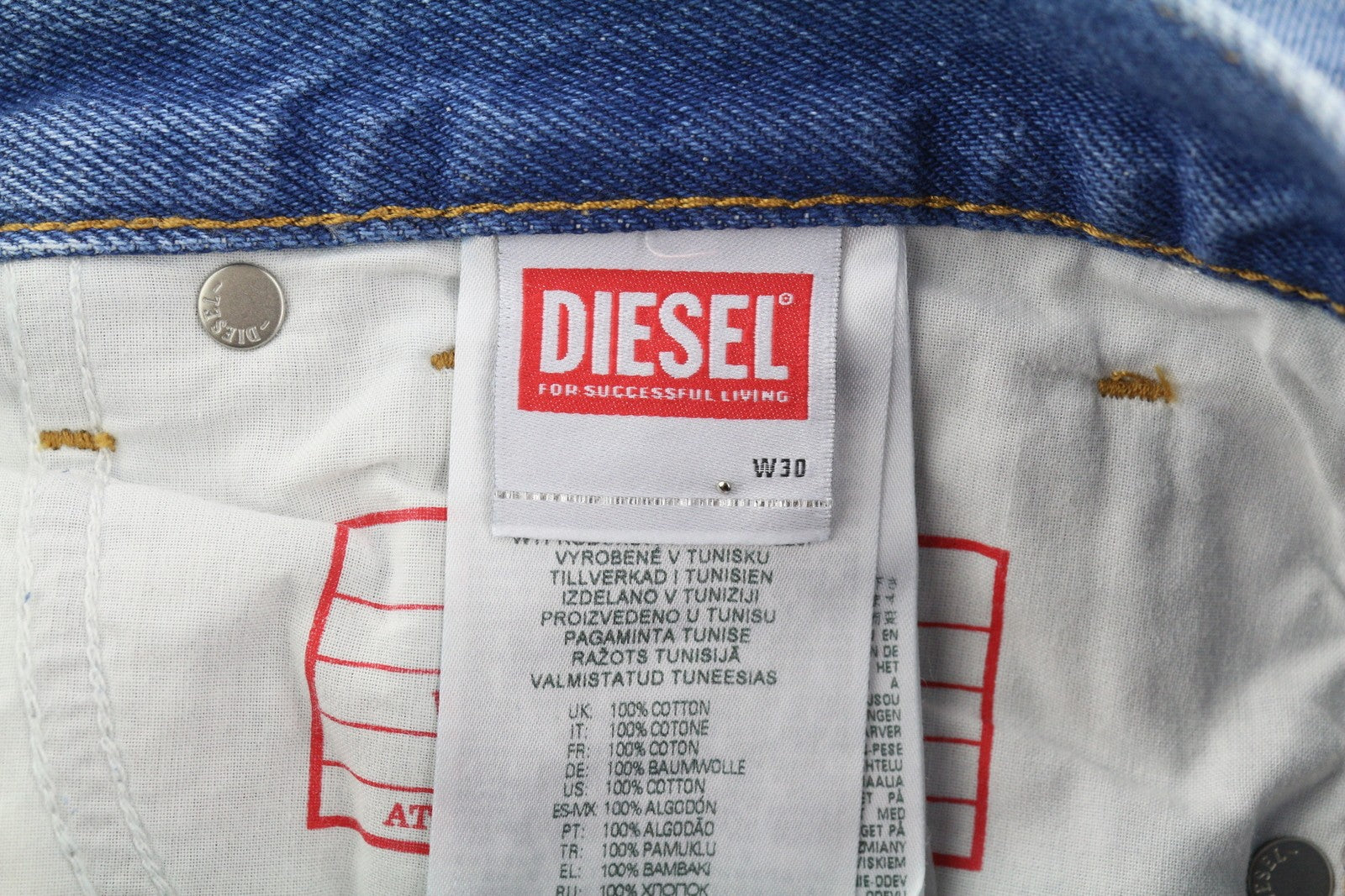 DIESEL 1995 007F5 Men Jeans W30/L32 Slim Straight Pattern Print RRP250