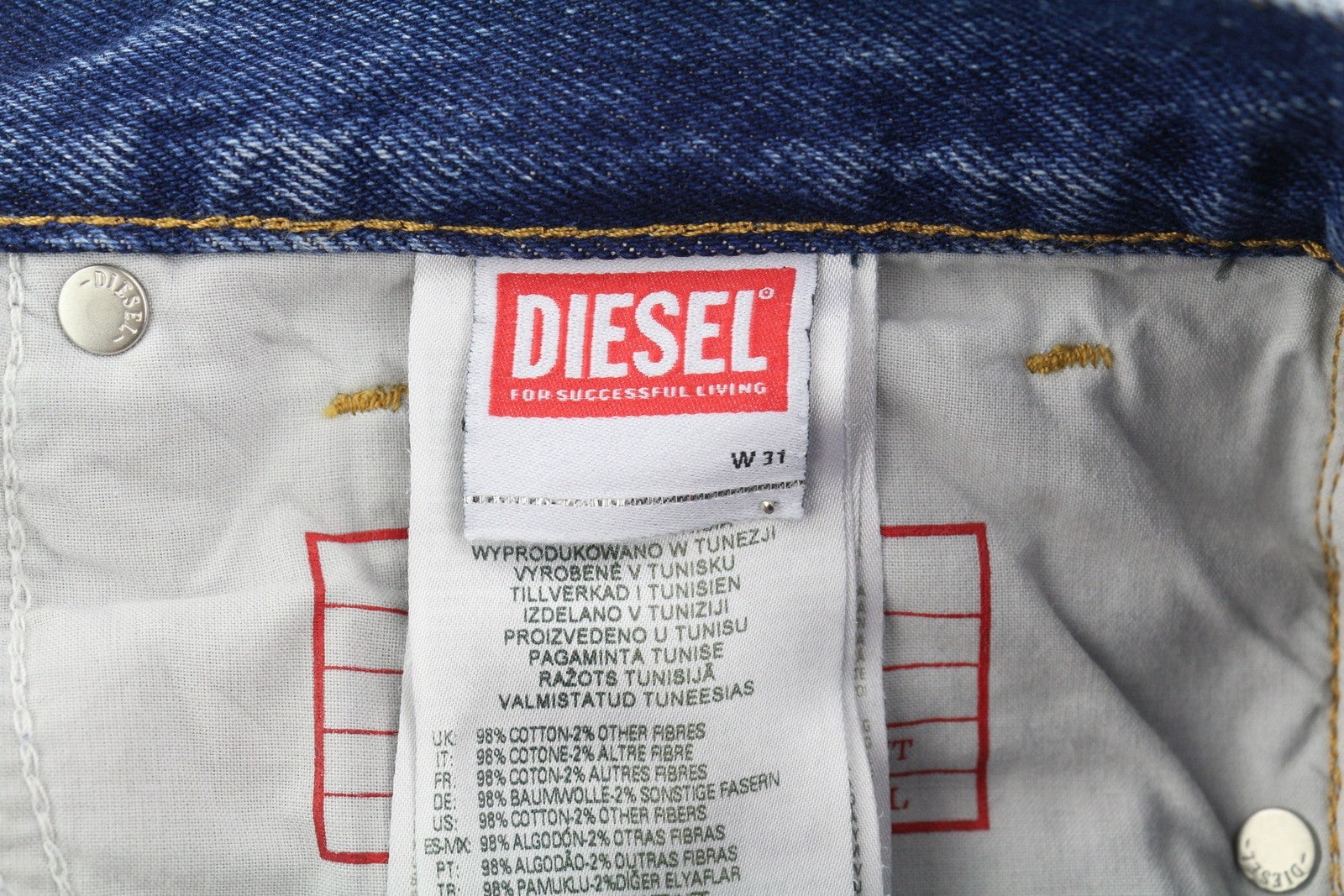DIESEL 1995 09E02 Men Jeans W31/L30 Blue Ripped Distress Slim Straight RRP375