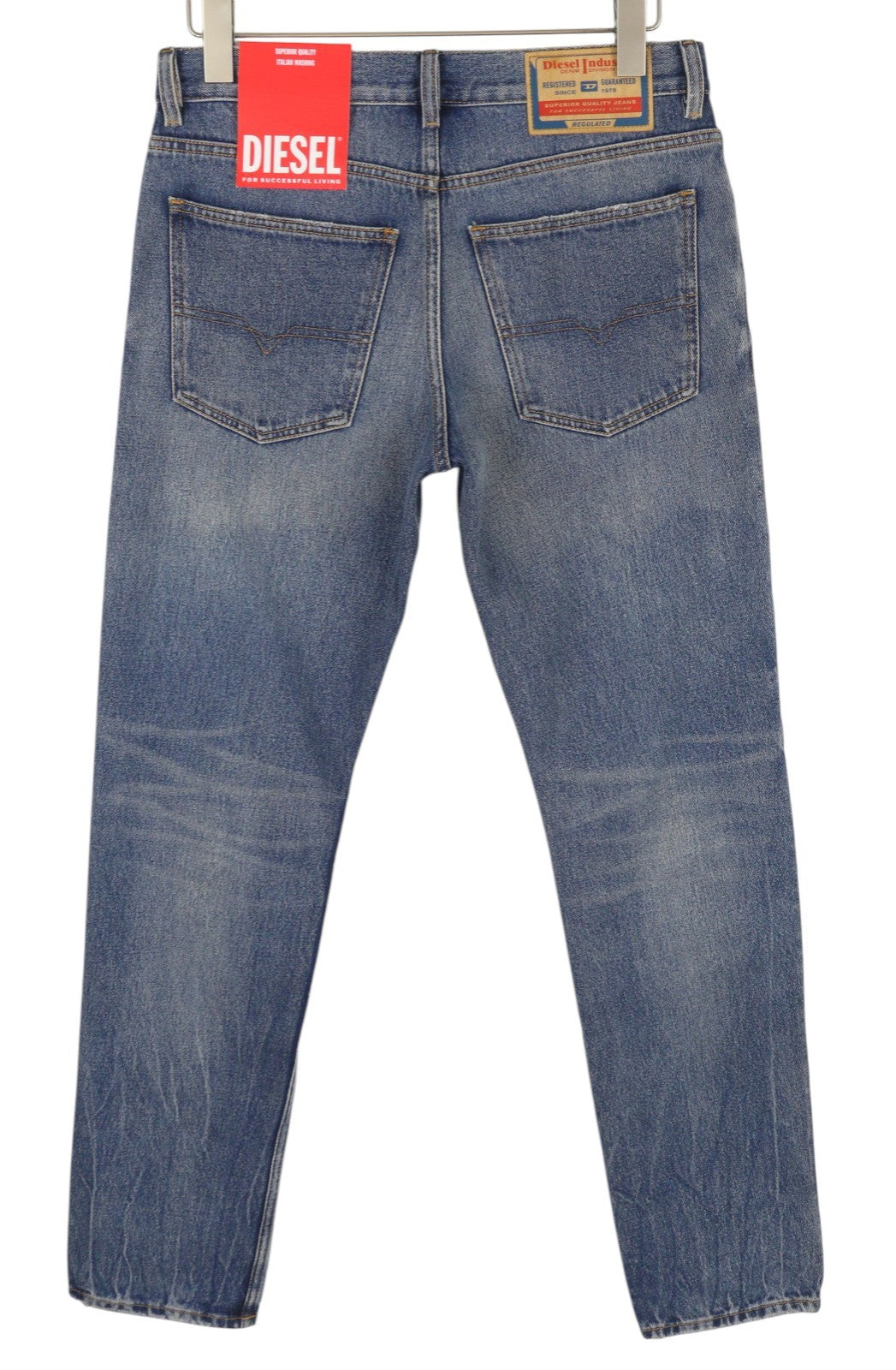 DIESEL 1995 09E02 Men Jeans W31/L30 Blue Ripped Distress Slim Straight RRP375