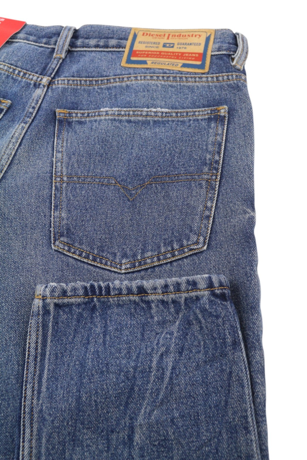 DIESEL 1995 09E02 Men Jeans W30/L32 Blue Distressed Slim Straight Zip RRP375