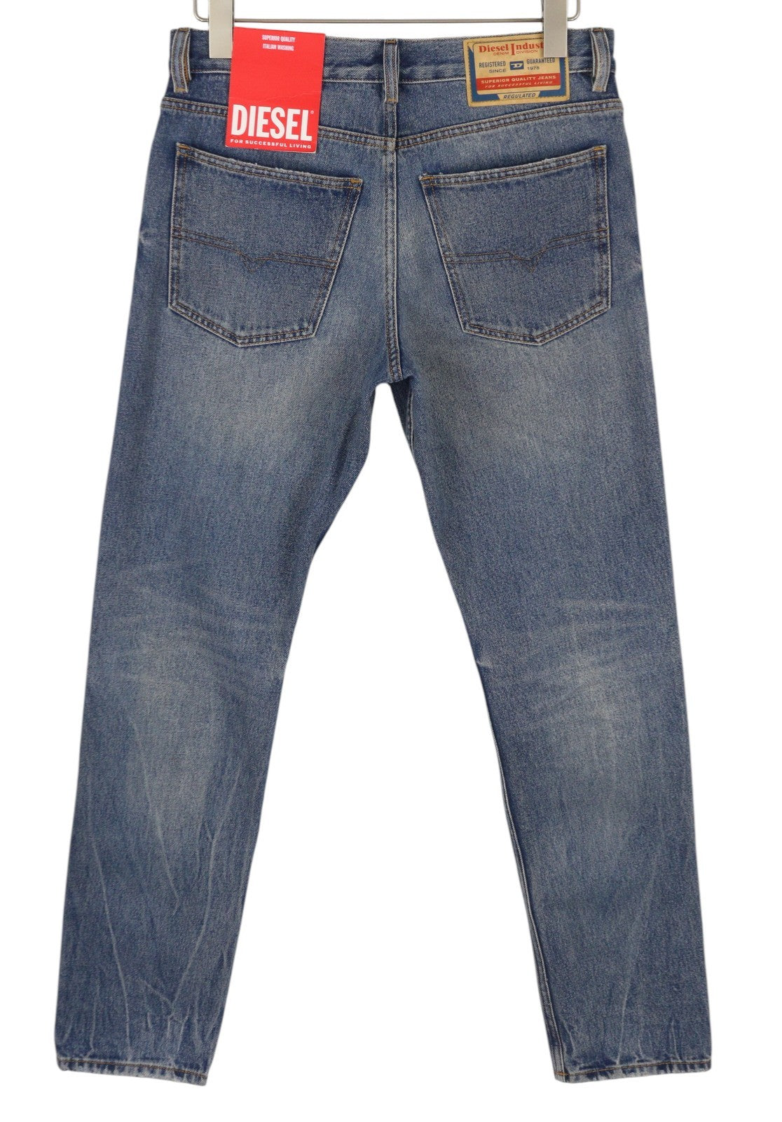 DIESEL 1995 09E02 Men Jeans W32/L34 Blue Distressed Slim Straight Fit RRP375