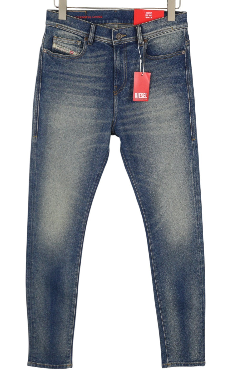 DIESEL 1983 09D82 Men Jeans W29/L30 Blue Faded Skinny High Rise Zip RRP375