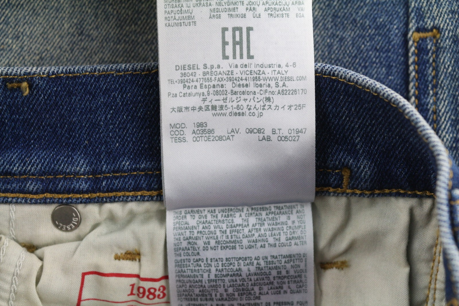 DIESEL 1983 09D82 Men Jeans W29/L30 Blue Faded Skinny High Rise Zip RRP375