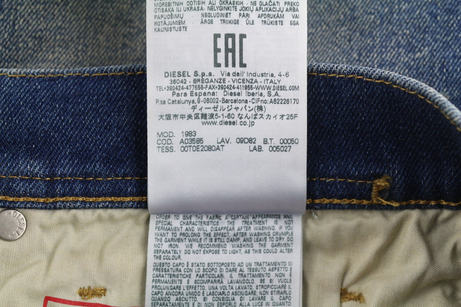 DIESEL 1983 09D82 Men Jeans W32/L28 Blue Washed Skinny High Waist Zip RRP375