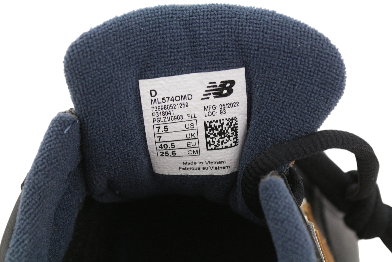 NEW BALANCE 574 Men Sneakers EU40.5 Black Leather Low Top Comfort Shoes