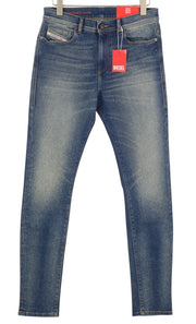 DIESEL 1983 09D82 Men Jeans W31/L32 Blue Faded Skinny Fit Zip