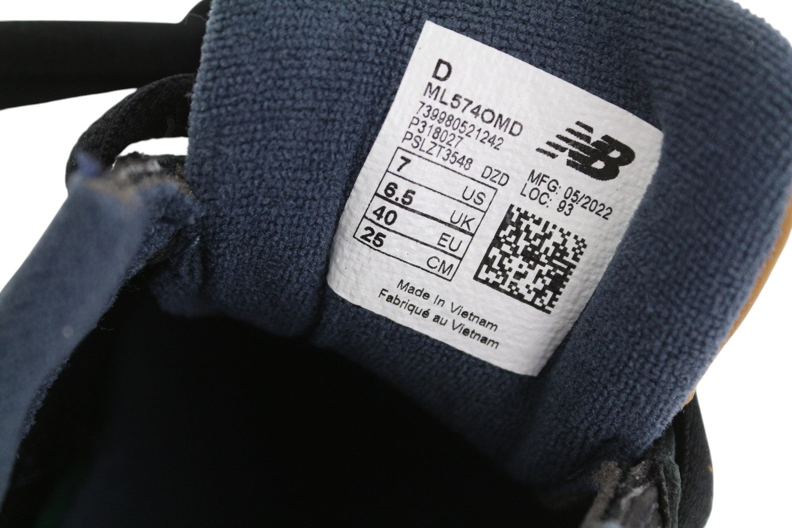 NEW BALANCE 574 Men Sneakers EU40 Black Leather Low Top Lace Comfort Trainers