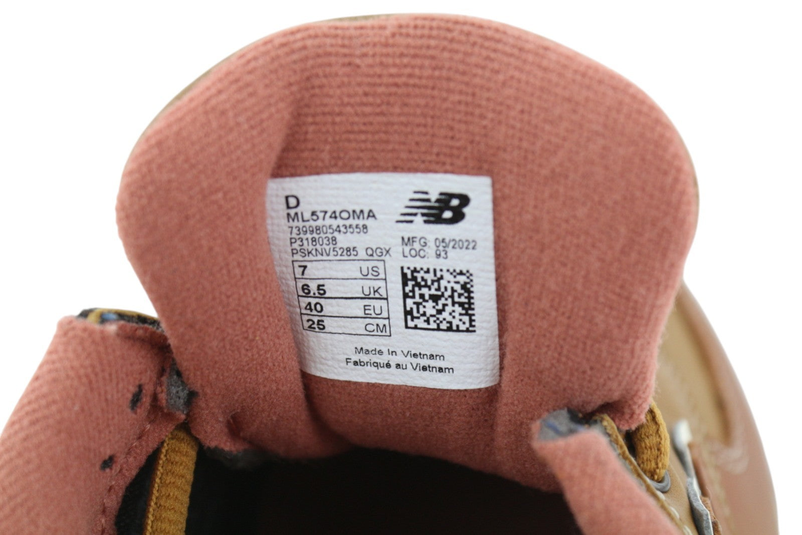 NEW BALANCE 574 Men Sneakers EU40 Brown Leather Low Cut Lace Comfort Shoes