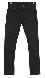 NUDIE JEANS Tight Long John Men Jeans W28/L30 Throb Black Coated Organic Slim