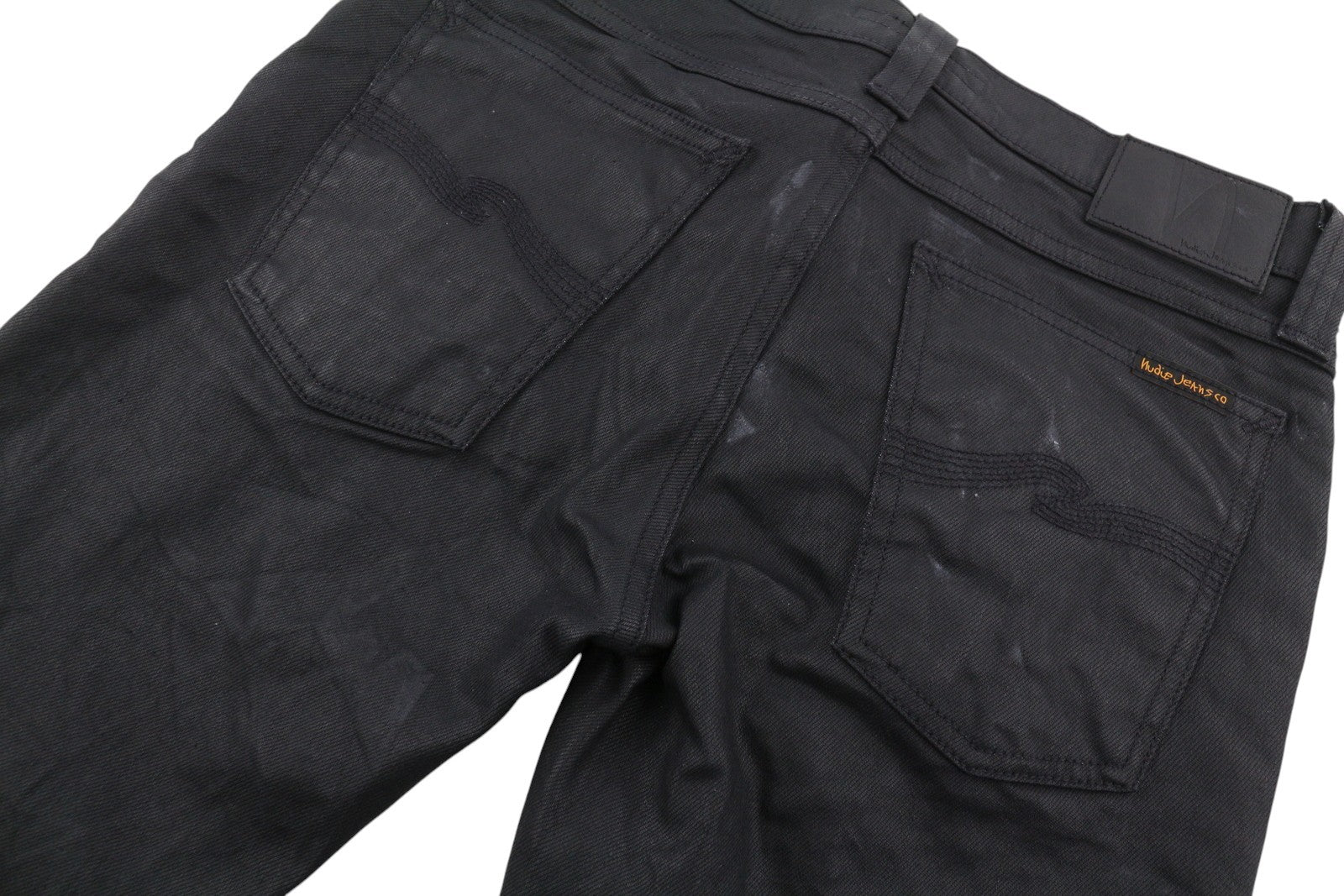 NUDIE JEANS Tight Long John Men Jeans W28/L30 Throb Black Coated Organic Slim