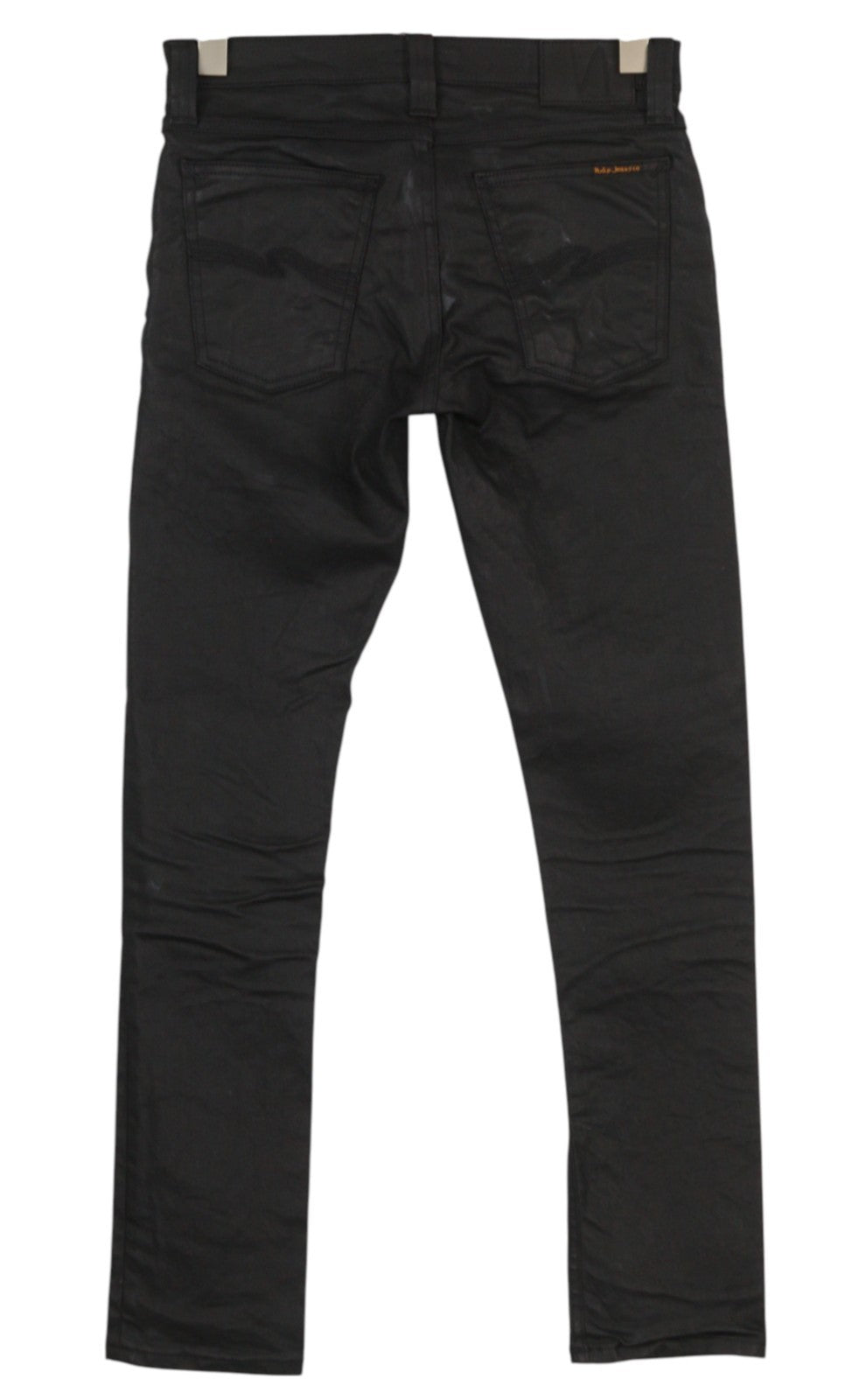 NUDIE JEANS Tight Long John Men Jeans W28/L30 Throb Black Coated Organic Slim