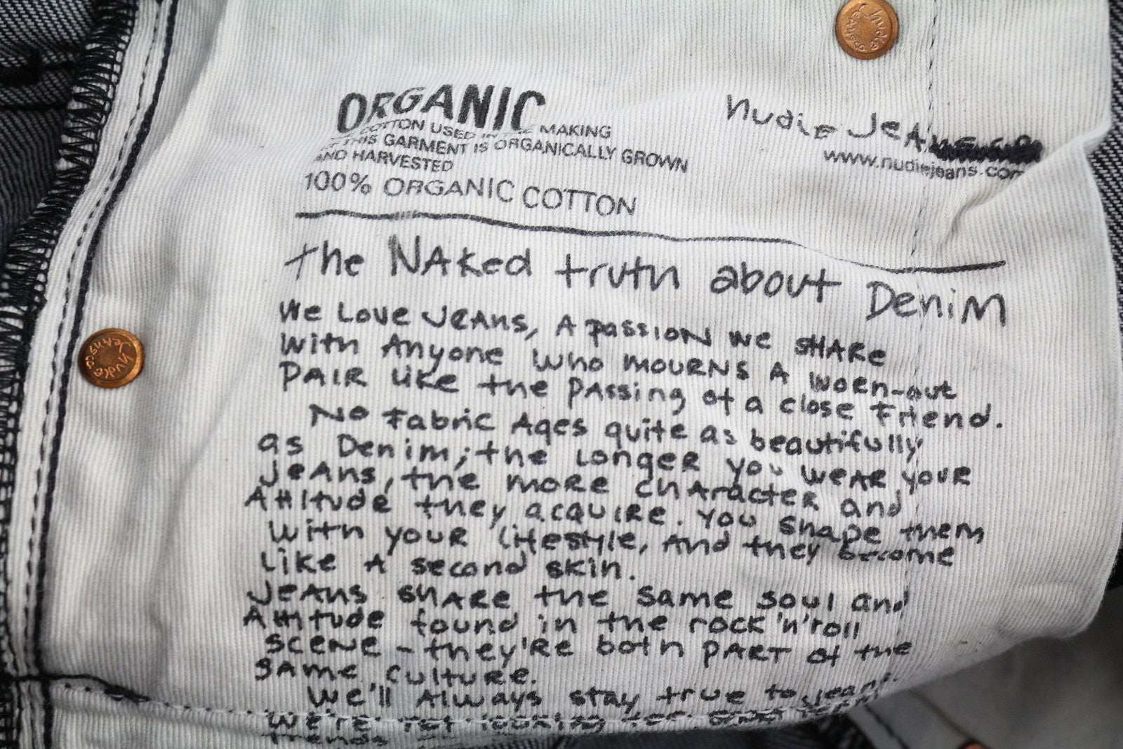 NUDIE JEANS Tight Long John Men Jeans W28/L30 Throb Black Coated Organic Slim