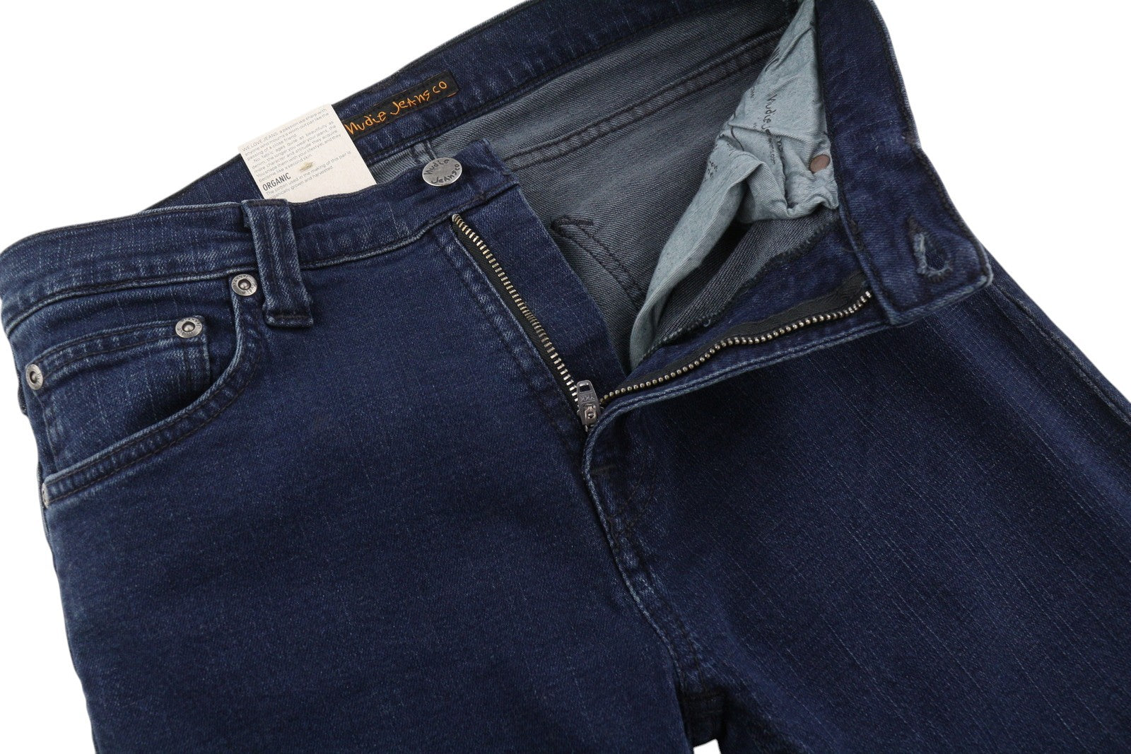 NUDIE JEANS High Kai Men Jeans W29/L30 Organic Dark Blue Skinny Zip Fly