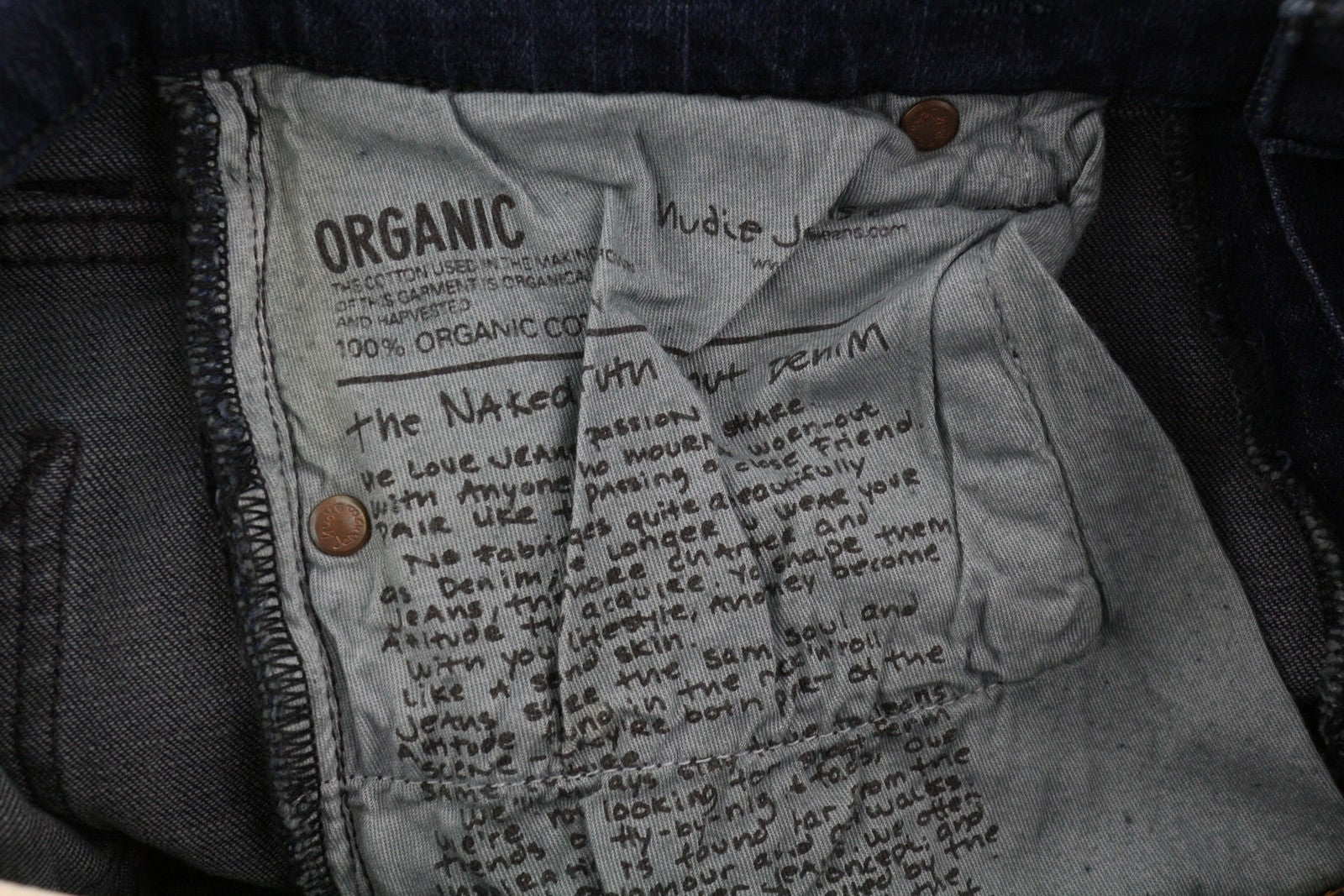 NUDIE JEANS High Kai Men Jeans W29/L30 Organic Dark Blue Skinny Zip Fly