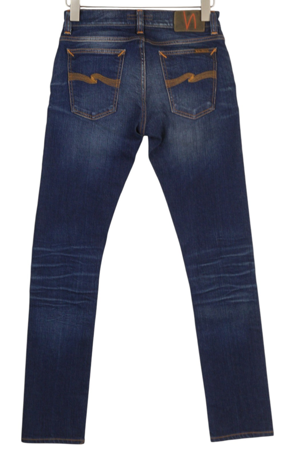 NUDIE JEANS Tilted Tor Men Jeans W29/L32 Patch Mended Slim Button Faded Blue