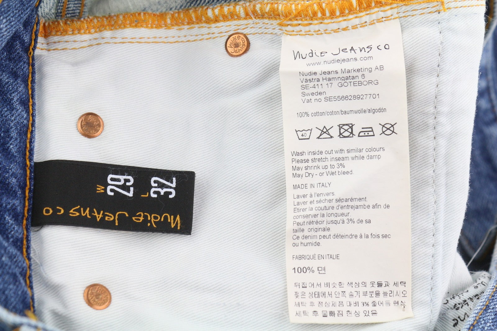 NUDIE JEANS Steady Eddie II Men Jeans W29/L32 Tie Dye Button Fly Slim Denim