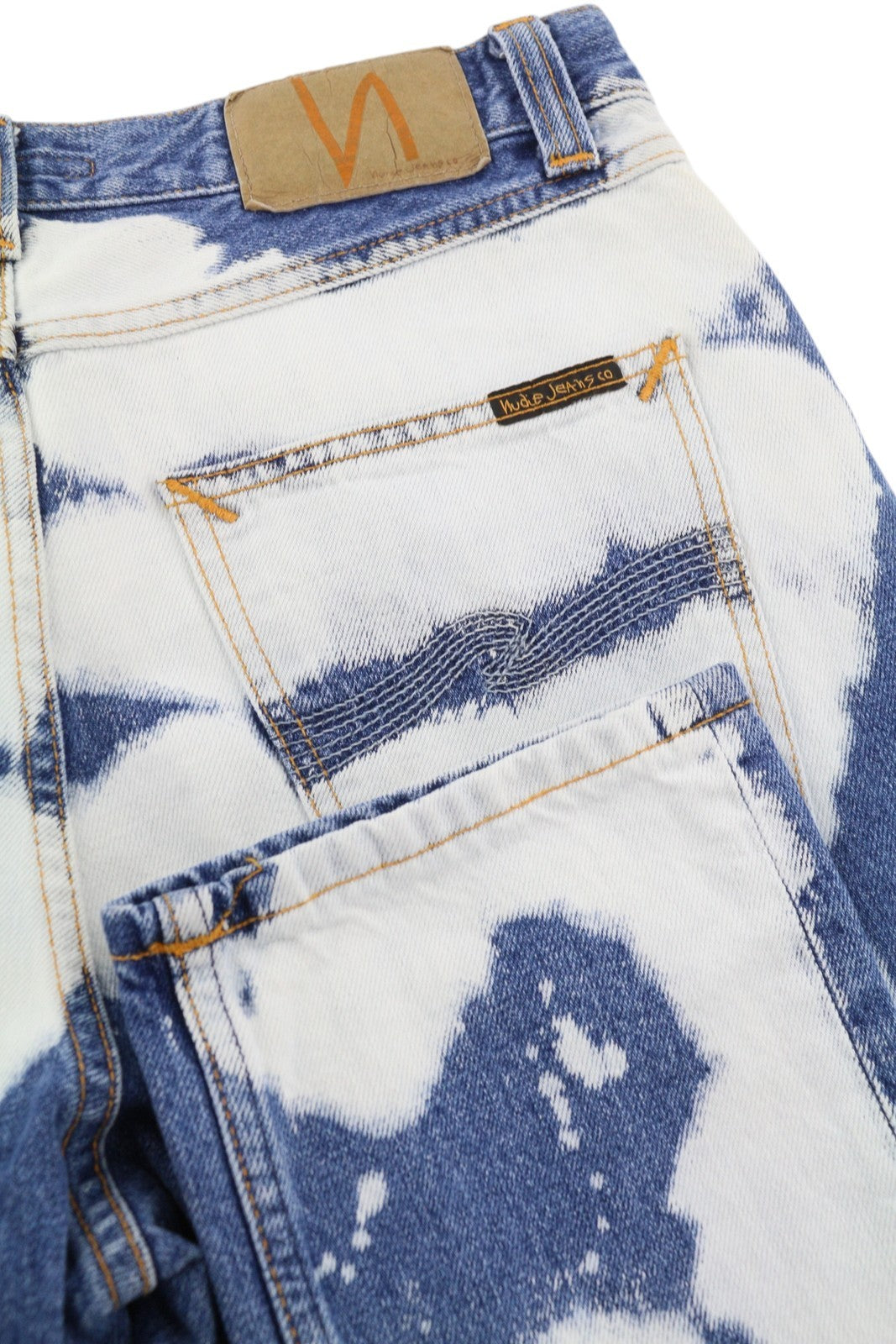 NUDIE JEANS Steady Eddie II Men Jeans W29/L32 Tie Dye Button Fly Slim Denim