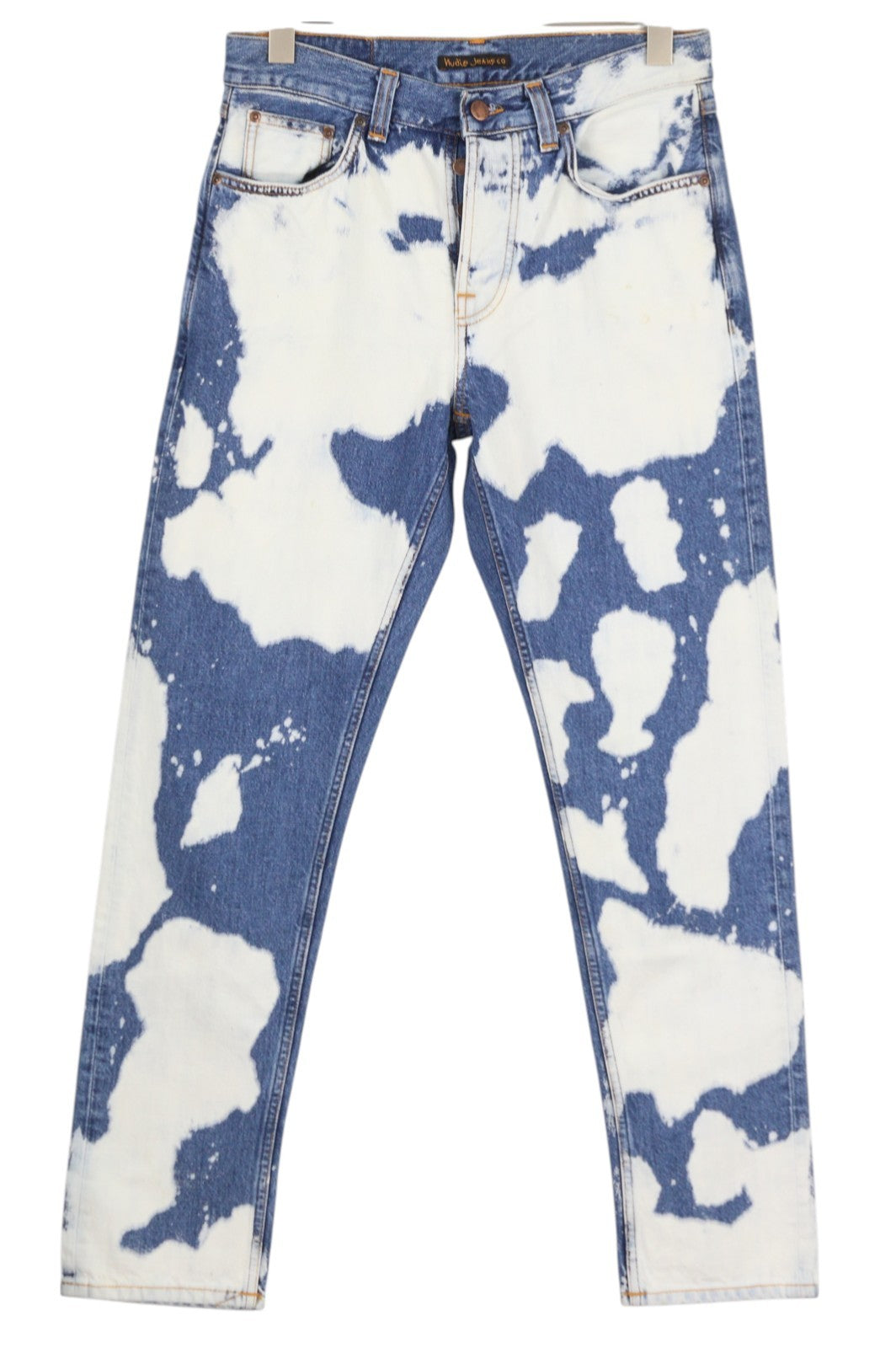 NUDIE JEANS Steady Eddie II Men Jeans W30/L32 Tie Dye Slim Button Fly Denim