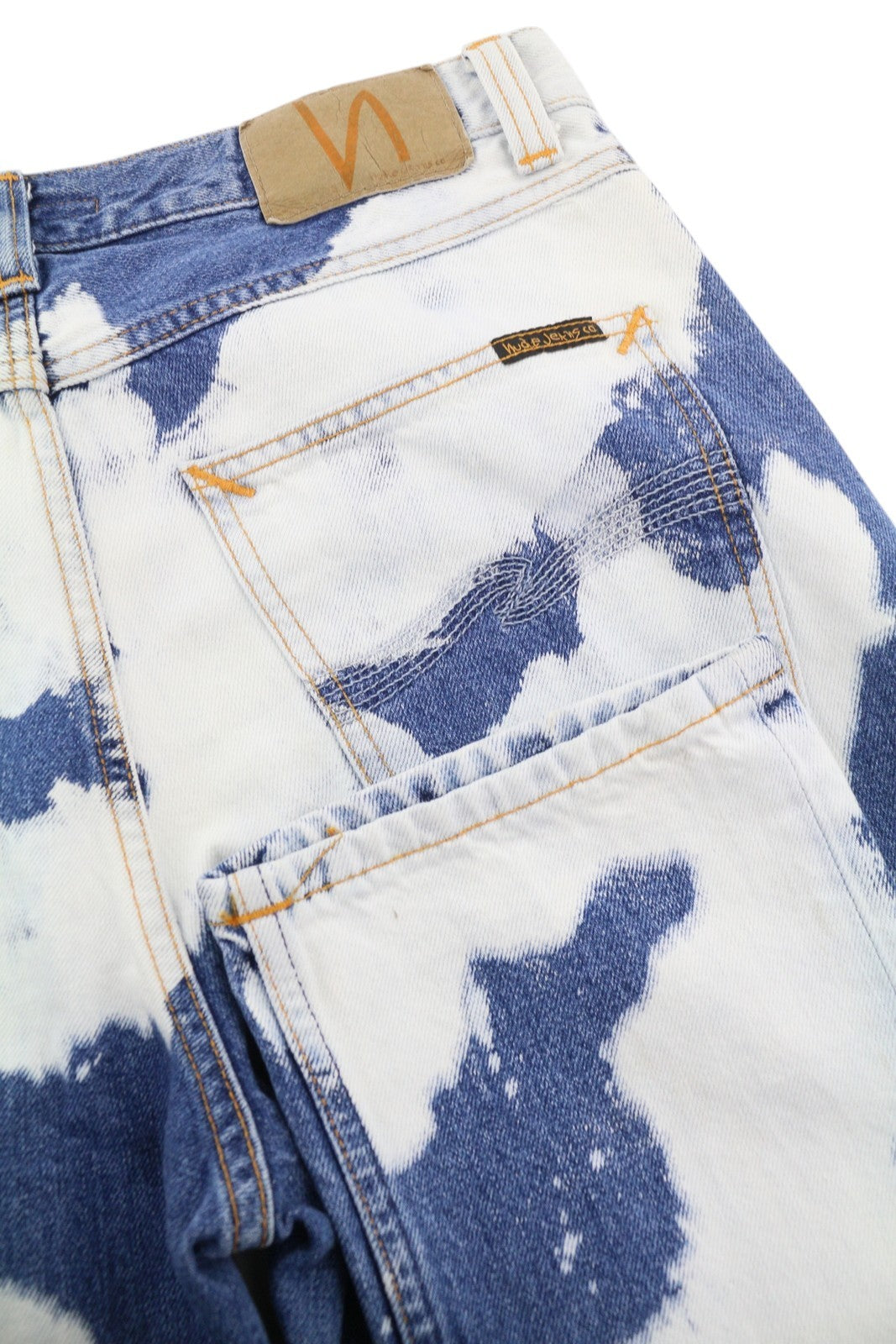 NUDIE JEANS Steady Eddie II Men Jeans W30/L32 Tie Dye Slim Button Fly Denim