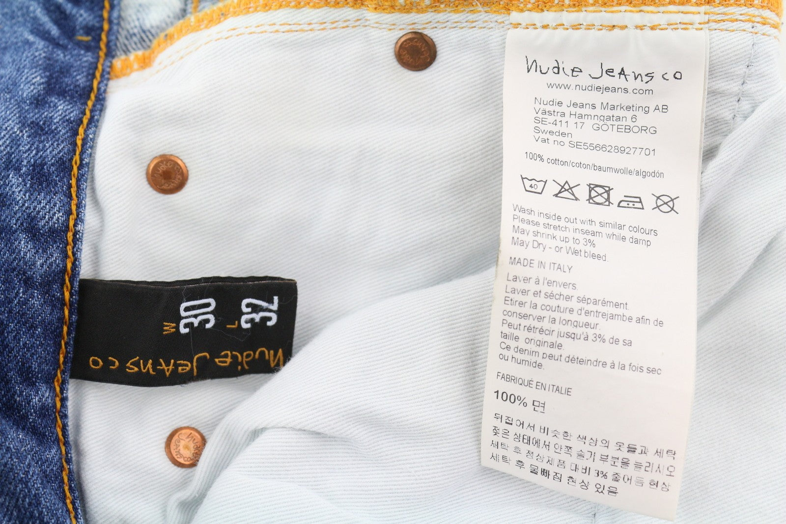 NUDIE JEANS Steady Eddie II Men Jeans W30/L32 Tie Dye Slim Button Fly Denim