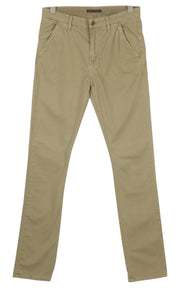 NUDIE JEANS Khaki Slim Men Trousers W30/L34 Organic Warm Sand Zip Fly Chino