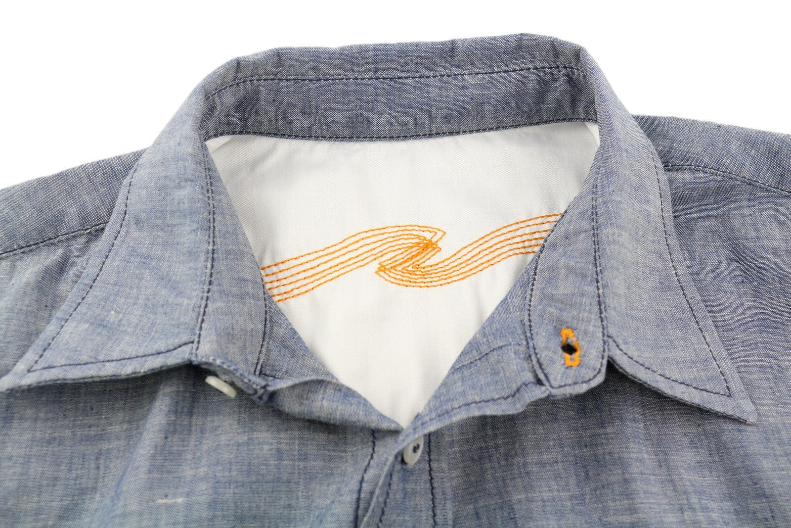 NUDIE JEANS Conny Men Shirt M Blue Washed Button-Up Faded Patch Pockets