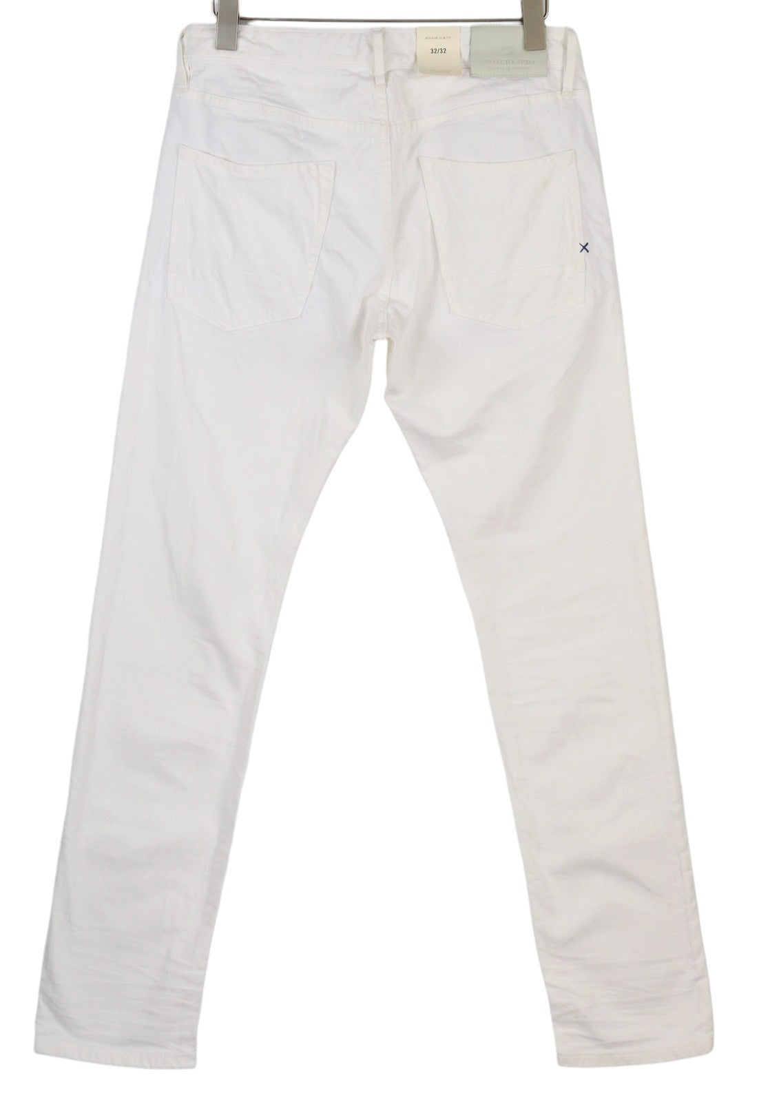 SCOTCH & SODA Ralston Men Jeans W32/L32 White Slim Button Fly Logo Denim