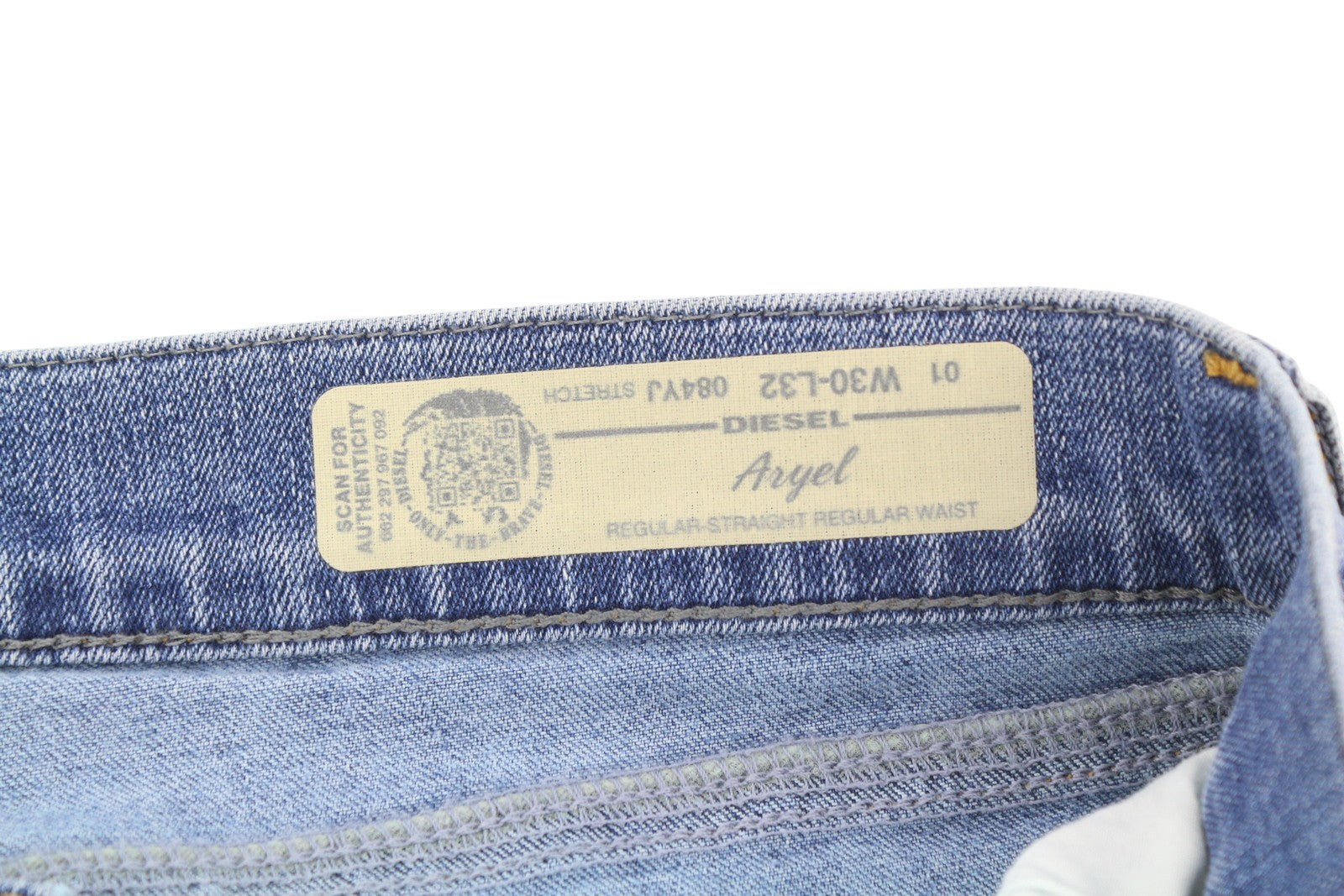 DIESEL Aryel 084YJ Women Jeans W30/L32 Regular Straight Stretch Ankle Distress