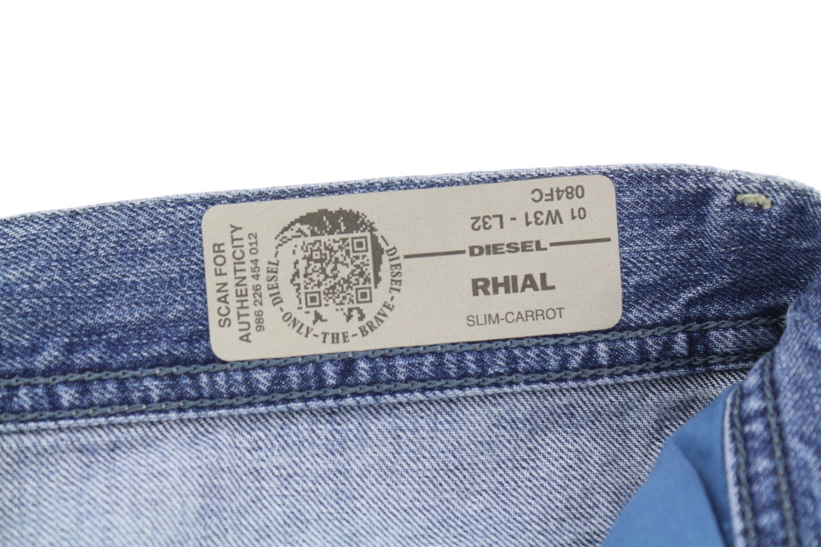 DIESEL Rhial 084FC Men Jeans W31/L32 Blue Faded Ankle Slim Carrot Fit
